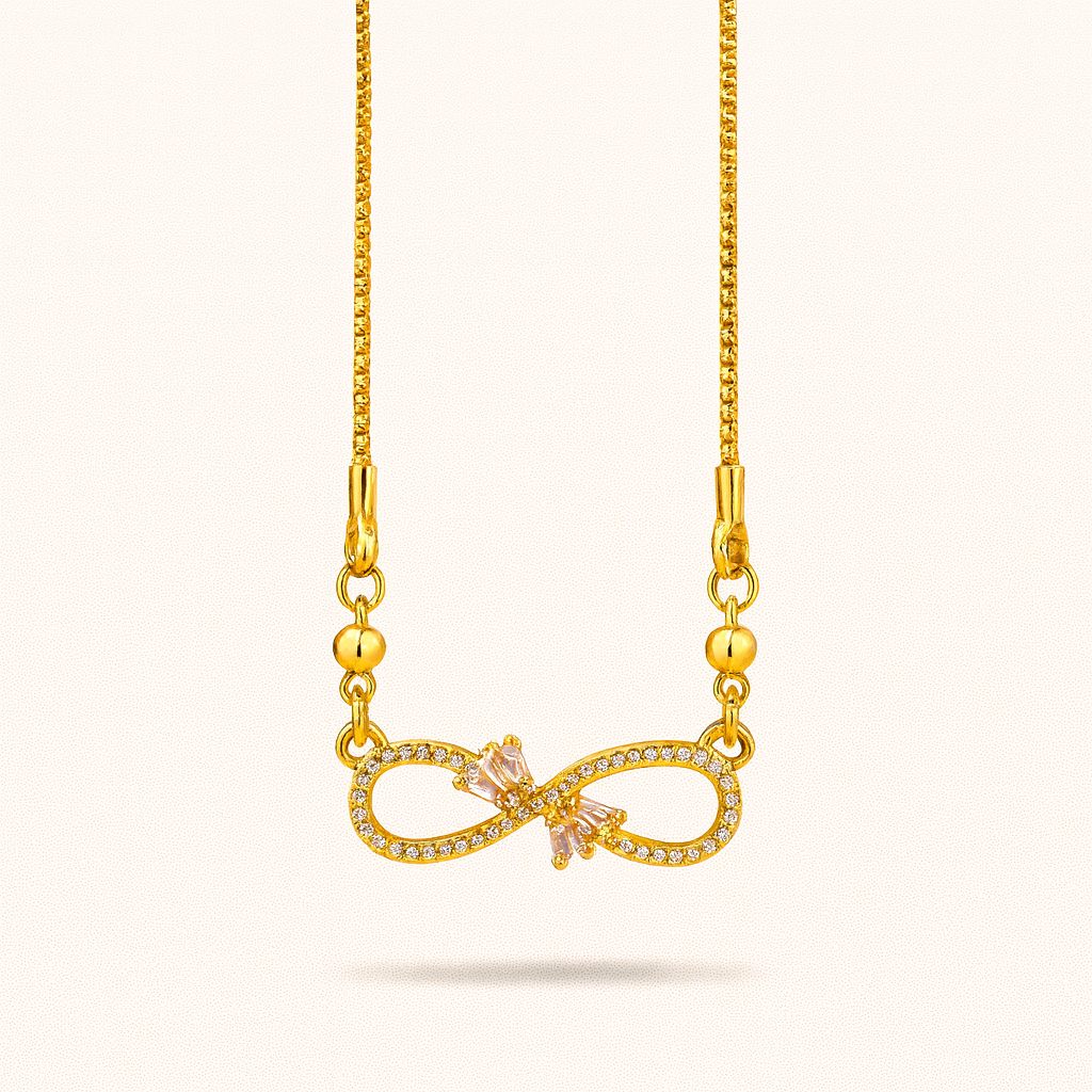 Sterling Silver Infinity Necklace with Red Accents – Dainty CZ Pendant, Adjustable Chain