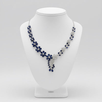 Elegant Stone & CZ Diamond Artificial Jewelry Set – Necklace, Earrings & Maang Tikka