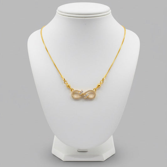 Sterling Silver Infinity Necklace with Red Accents – Dainty CZ Pendant, Adjustable Chain