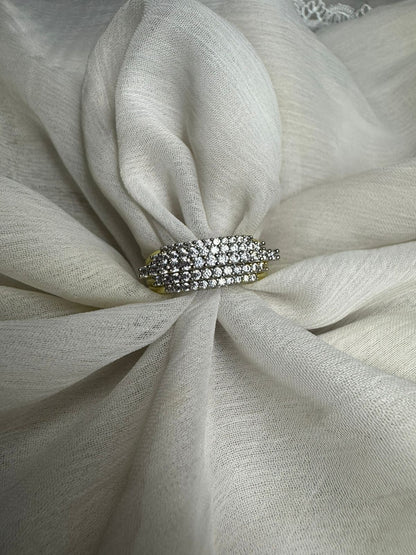 Luxury Gold Plated Cubic Zirconia Jewelry Set – Necklace, Bracelet, Earrings & Ring | Elegant Statement Set