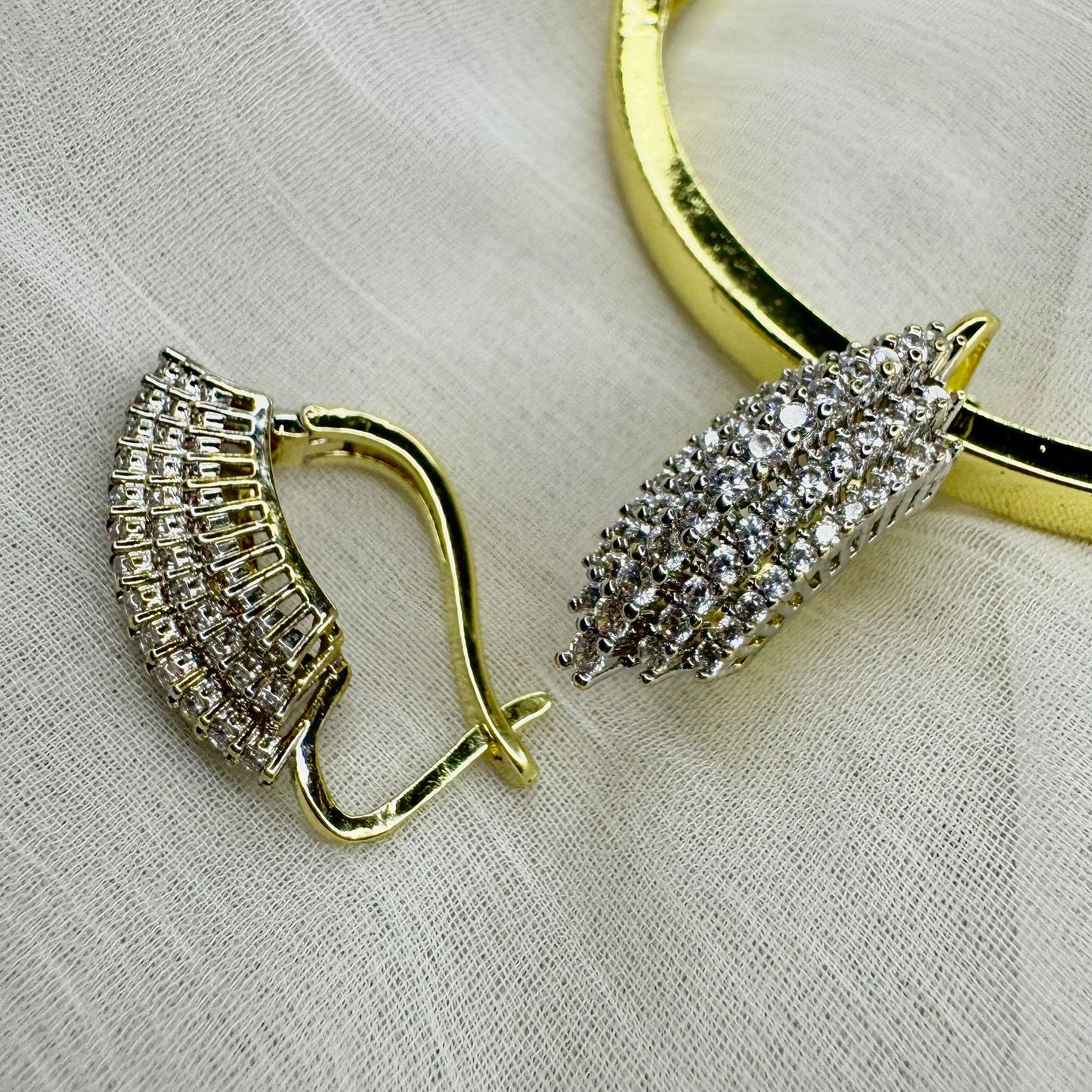 Luxury Gold Plated Cubic Zirconia Jewelry Set – Necklace, Bracelet, Earrings & Ring | Elegant Statement Set