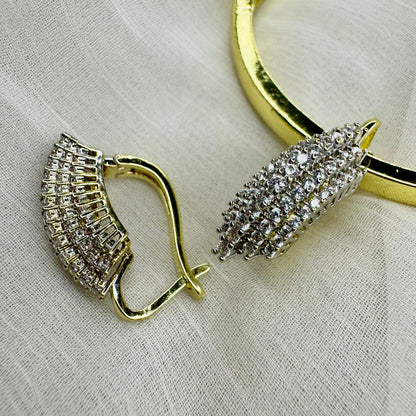 Luxury Gold Plated Cubic Zirconia Jewelry Set – Necklace, Bracelet, Earrings & Ring | Elegant Statement Set