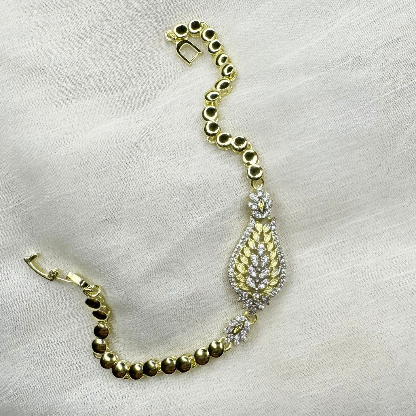 Luxury Gold Finish Cubic Zirconia Jewelry Set – Necklace, Bracelet, Earrings & Ring | Timeless Elegant Statement Set