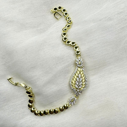 Luxury Gold Finish Cubic Zirconia Jewelry Set – Necklace, Bracelet, Earrings & Ring | Timeless Elegant Statement Set