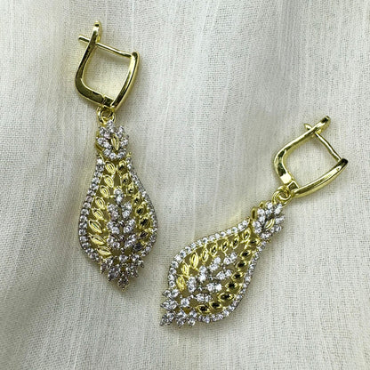 Luxury Gold Finish Cubic Zirconia Jewelry Set – Necklace, Bracelet, Earrings & Ring | Timeless Elegant Statement Set